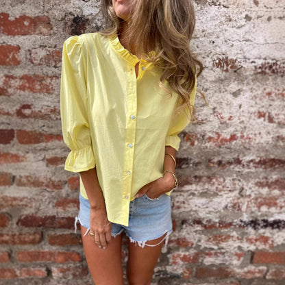 Damen Bluse Dekorative Puffärmel Norvielle