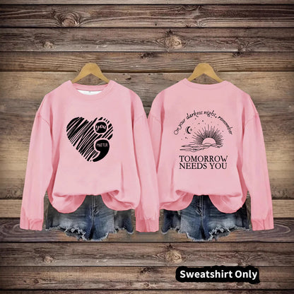 Damen Sweatshirt Großes Herzmotiv Norvielle