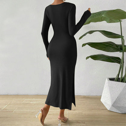 Damen Midikleid Raffinierte Rüschendetails Cut-Outs