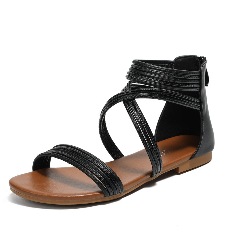 Damen Elegante Sommer Sandalen aus Leder Norvielle