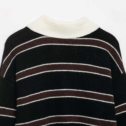 Damen Strickpullover Lässig Kragen Knopfleiste Norvielle