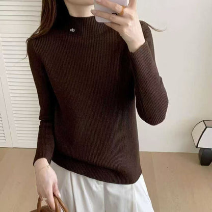 Damen Rippenpullover Stehkragen Norvielle