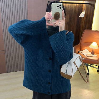 Damen Grobstrickjacke Lässiger Schnitt Tiefärmel Norvielle
