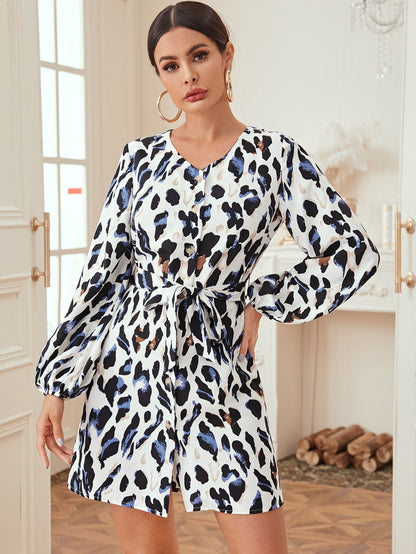 Damen Tierblusenkleid Tailliert Norvielle - Norvielle
