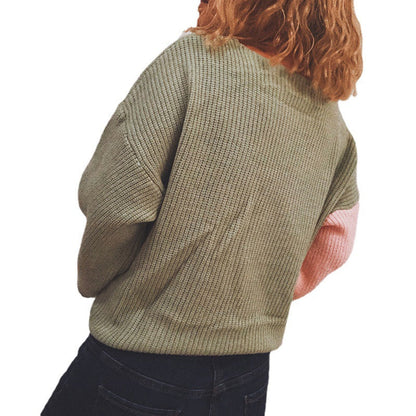 Damen Strickpullover Wickeldesign Breite Ärmel Norvielle