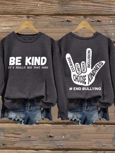 Damen Sweatshirt Kreatives Handdesign Positiv Norvielle