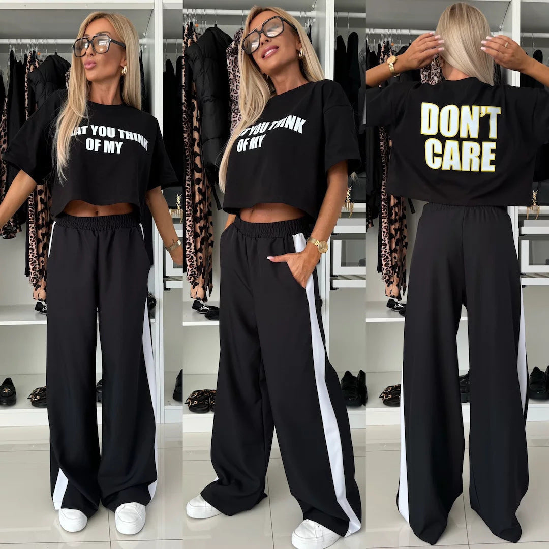 Damen Sportanzug Crop- und Jogginghose Set