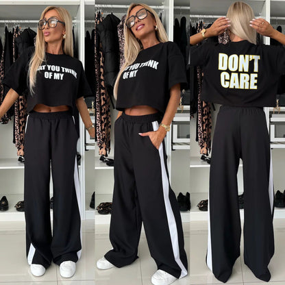 Damen Sportanzug Crop- und Jogginghose Set