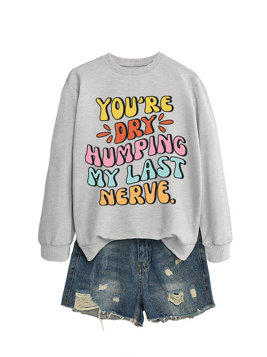 Damen Sweatshirt Comic-Slogan Lässig Norvielle