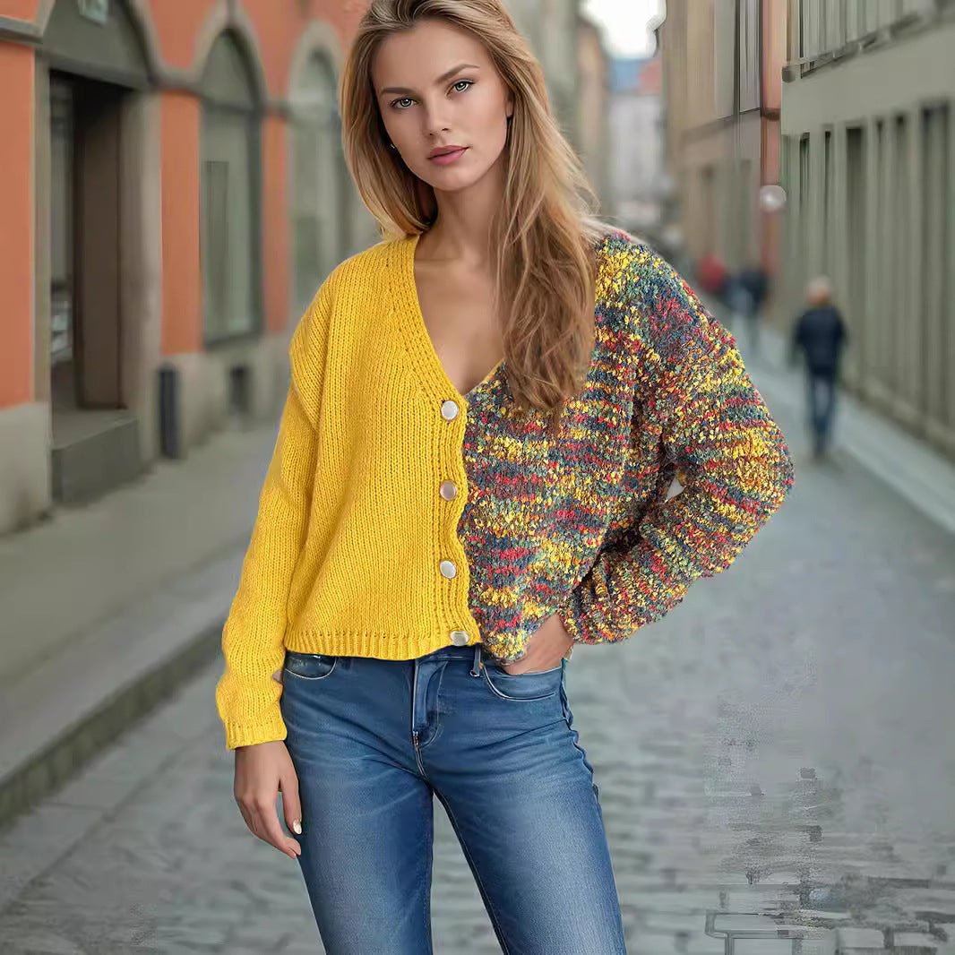 Damen Strickjacke Langärmlig Bunt Norvielle - Norvielle
