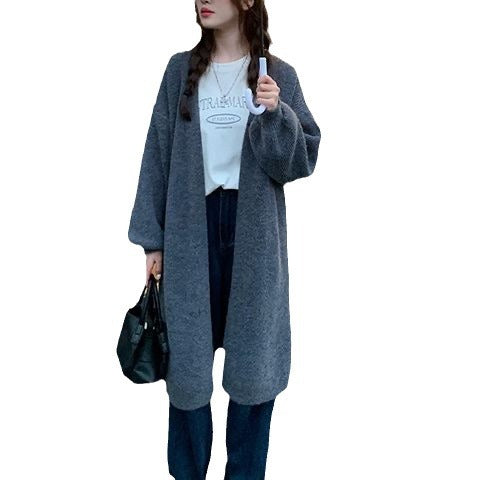 Damen Strickjacke Weit Großzügig Revers Norvielle