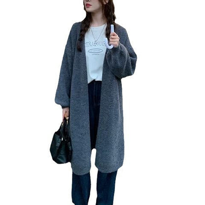 Damen Strickjacke Weit Großzügig Revers Norvielle