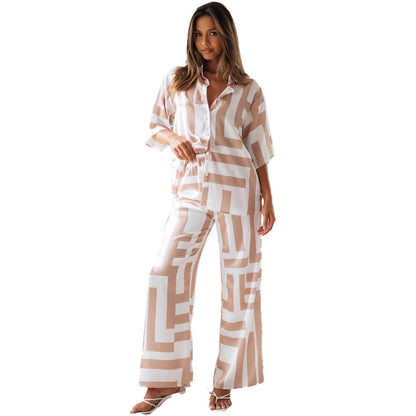Damen Lounge-Anzug Geometrisches Muster Norvielle