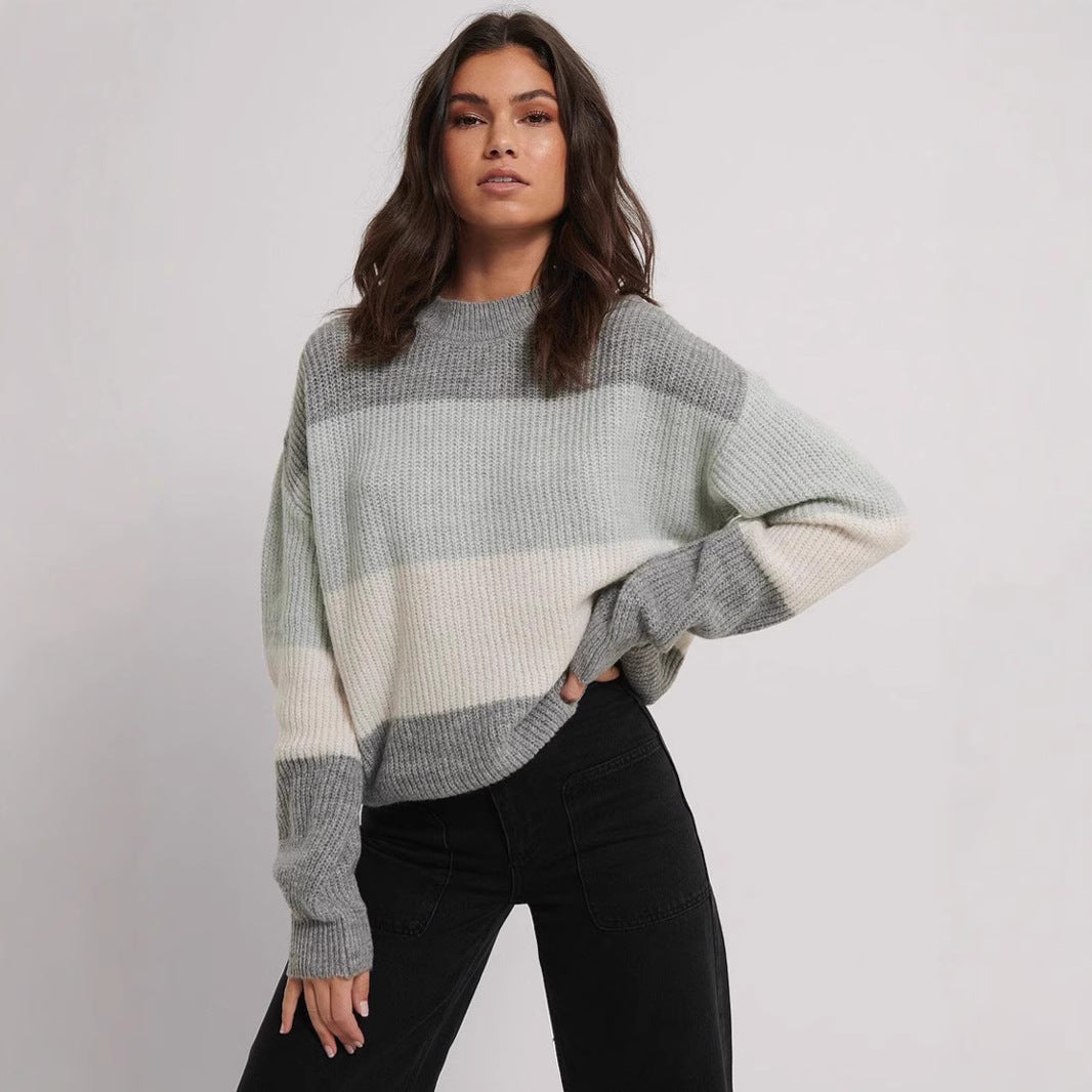 Damen Pullover Blockdesign Lässig Norvielle - Norvielle
