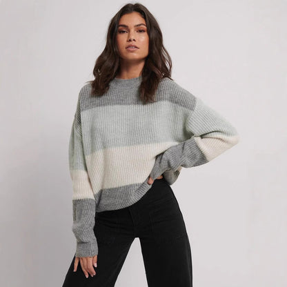 Damen Pullover Blockdesign Lässig Norvielle - Norvielle