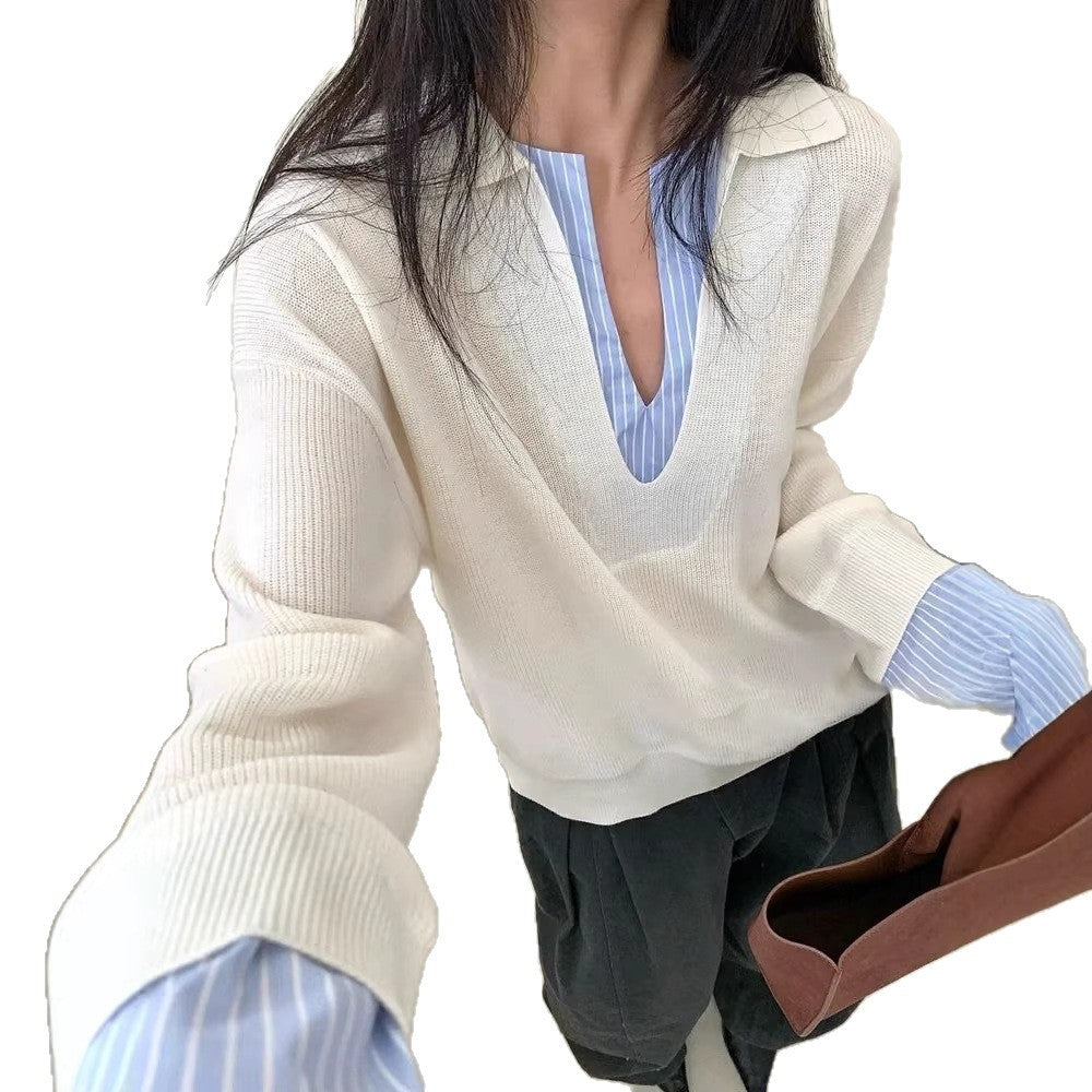 Damen Pullover mit Hemdkragen Norvielle