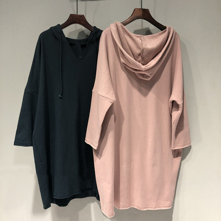 Damen Hoodie-Kleid Großzügig Kapuze Norvielle
