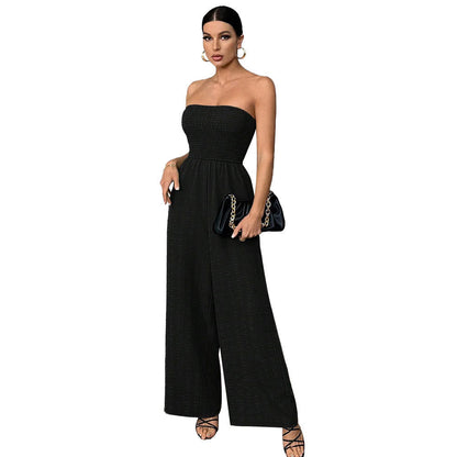 Damen Jumpsuit Schulterfrei Elastisch Norvielle