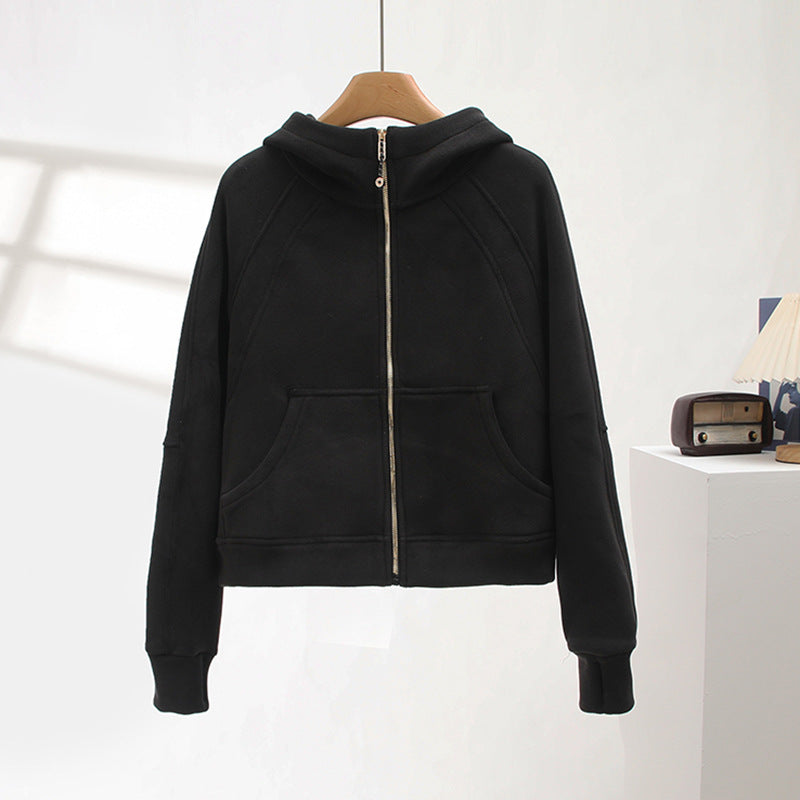 Damen Sportlicher Zip-Hoodie Kuscheliges Innenfutter Norvielle