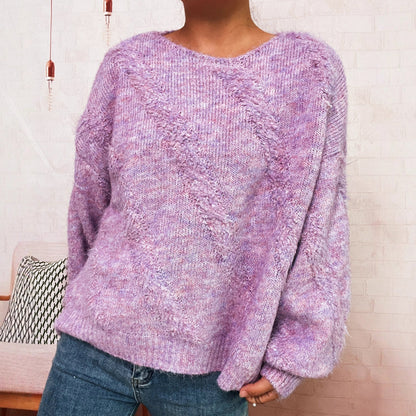 Damen Pullover Diagonales Strukturdesign Norvielle