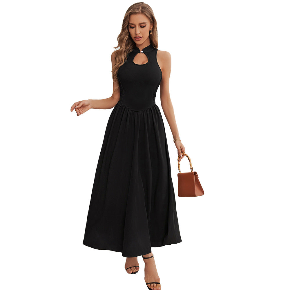 Damen Maxikleid mit Schlüssel-Ausschnitt und fließendem Rock Norvielle