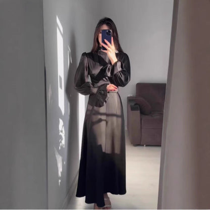 Damen Maxikleid Weite Ärmel Raffinierter Schnitt Norvielle - Norvielle