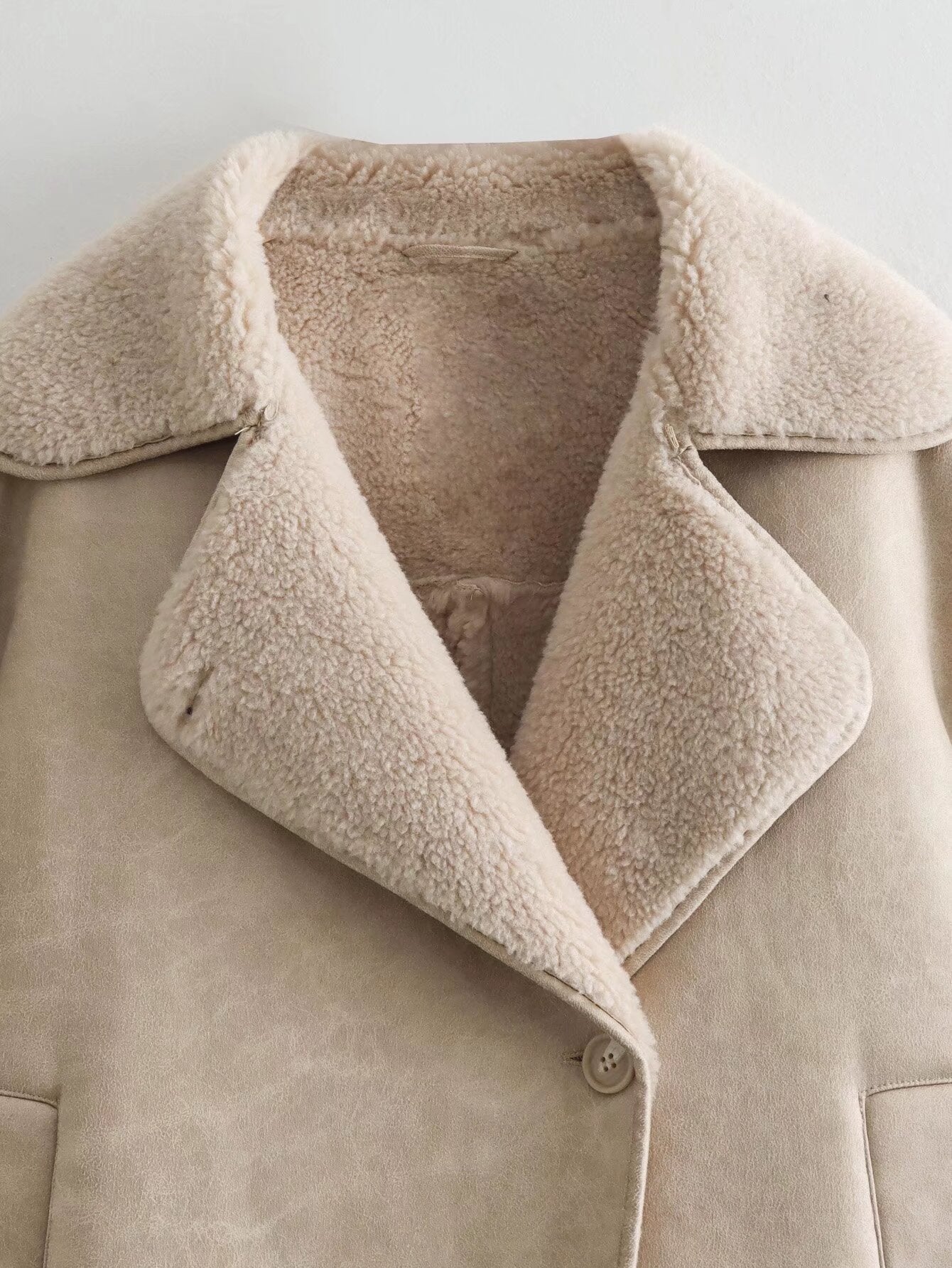Nevada Damen Winterjacke Velourslederoptik Fleece