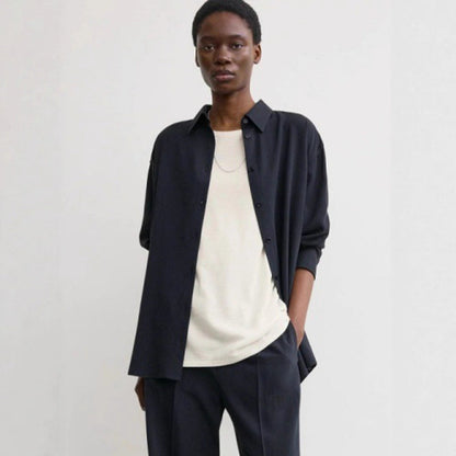 Damen Oversized Hemdbluse Moderner Schnitt Lässig Weiß