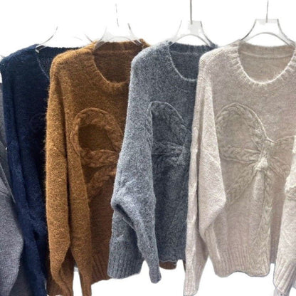 Damen Grobstrickpullover Zopfdesign Norvielle