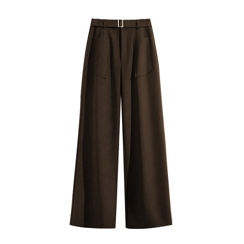 Damen Culotte Weit mit Gürtel und Taschen Norvielle