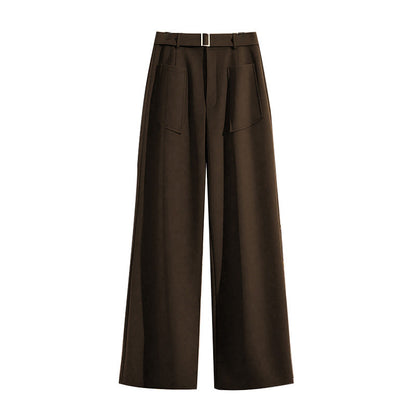 Damen Culotte Weit mit Gürtel und Taschen Norvielle