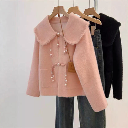 Damen Strickjacke Perlendetails Norvielle
