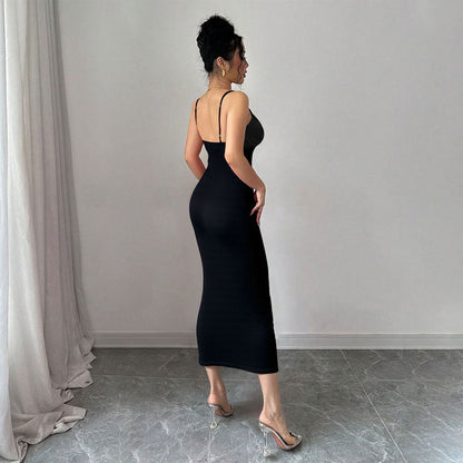 Damen Midi-Kleid Figurbetont Norvielle Eleganter Cut-Out