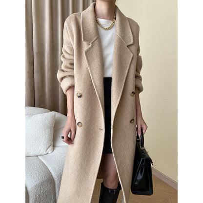 Damen Wollmantel Doppelknopfleiste Elegantes Design