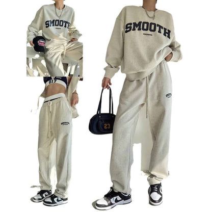 Damen Sportset Cropped Sweatshirt und Jogginghosen Norvielle