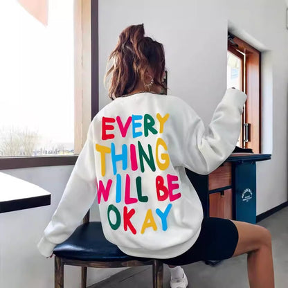 Damen Sweatshirt Bunter Schriftzug Norvielle - Norvielle