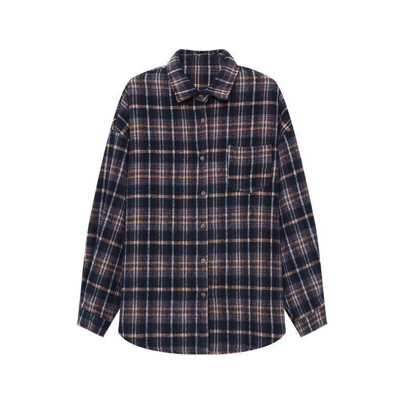Damen Karierte Freizeitjacke Weiches Futter -Weiß