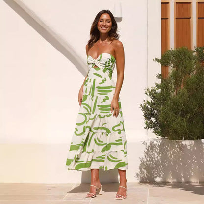 Damen Maxikleid Modern Drapierungen Lässiger Schnitt