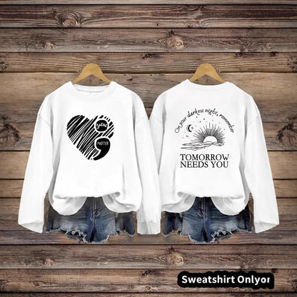 Damen Sweatshirt Großes Herzmotiv Norvielle