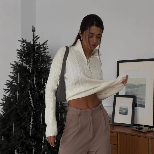 Damen Strickpullover Hochgeschlossener Kragen Norvielle - Norvielle
