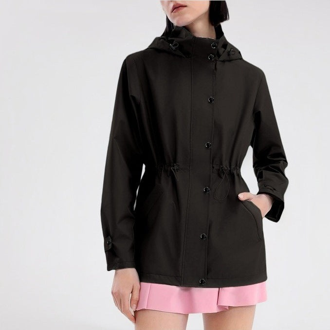 Damen Übergangsjacke Verstellbarer Taillenzug Praktische Taschen - Norvielle