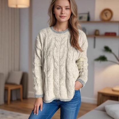 Damen Grobstrickpullover Lässig Struktur Norvielle - Norvielle