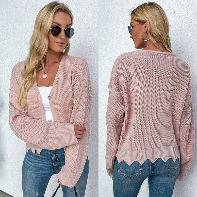 Damen Strickjacke Weit Norvielle Kuschelig Beige
