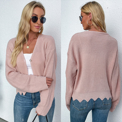 Damen Strickjacke Weit Norvielle Kuschelig Beige