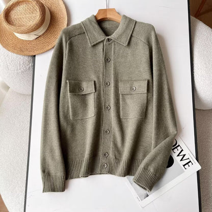 Damen Strickjacke mit Brusttaschen Norvielle
