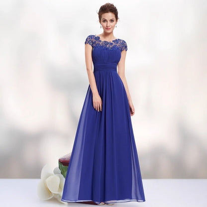 Damen Abendkleid Spitze Fließender Rock Norvielle