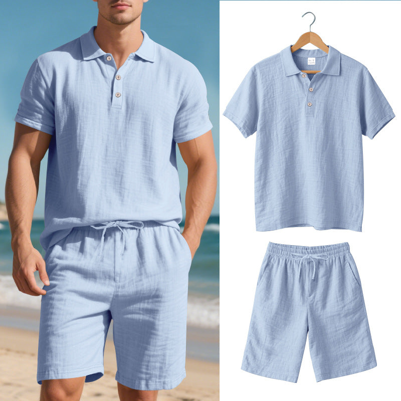 Norvielle Damen Kurzärmliges Poloshirt und Shorts Strandanzug