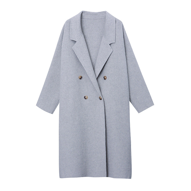 Damen Wollmantel Doppelknopfleiste Elegantes Design