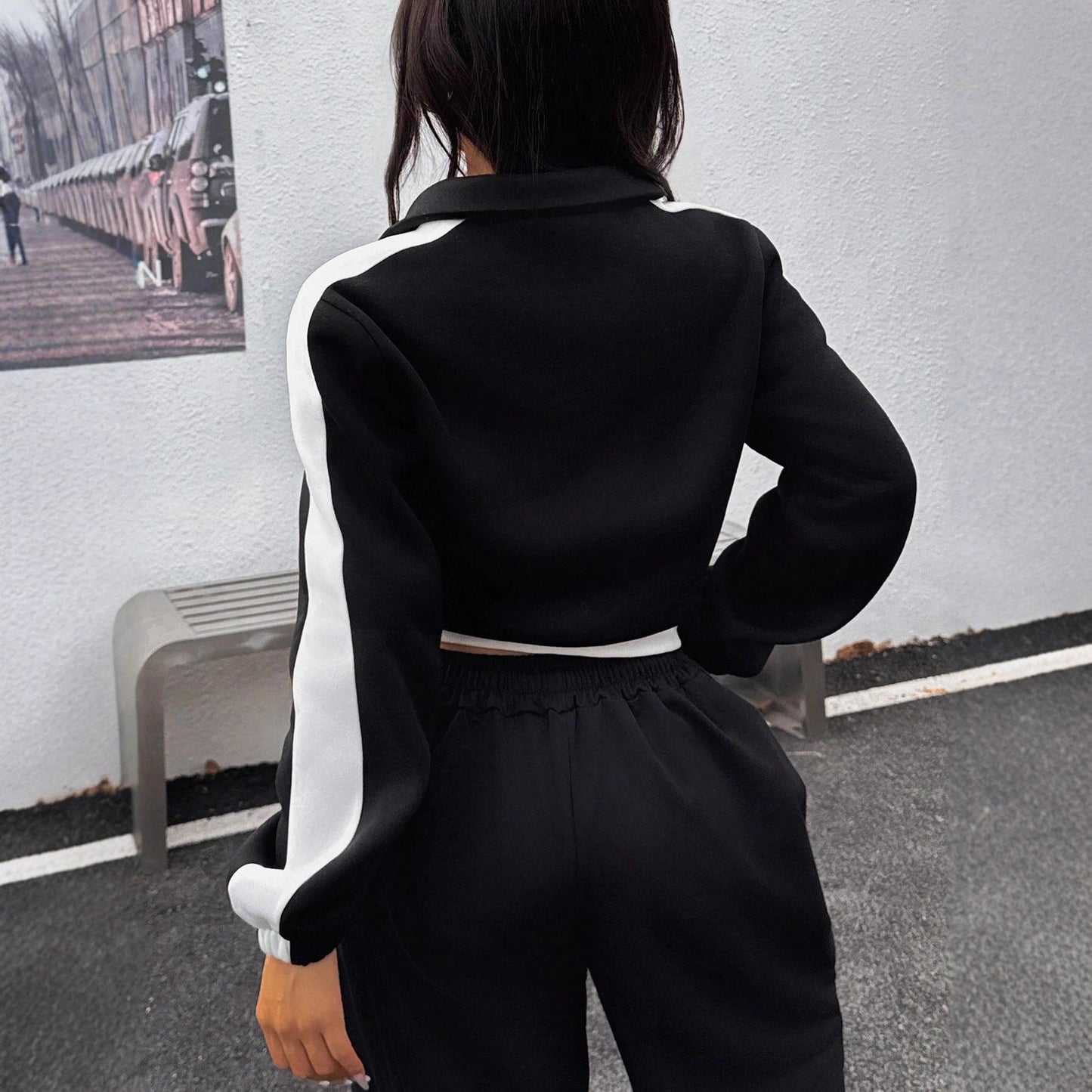 Damen Hoodie Jogginganzug Weite Bein Norvielle