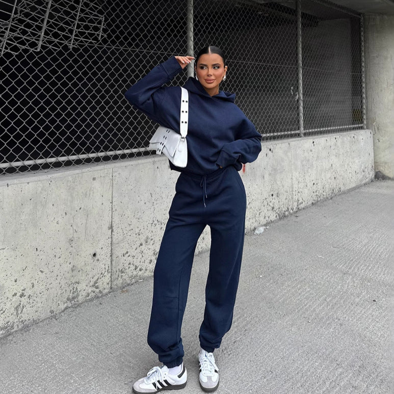 Damen Hoodie Jogginganzug Elastischer Bund Oversized